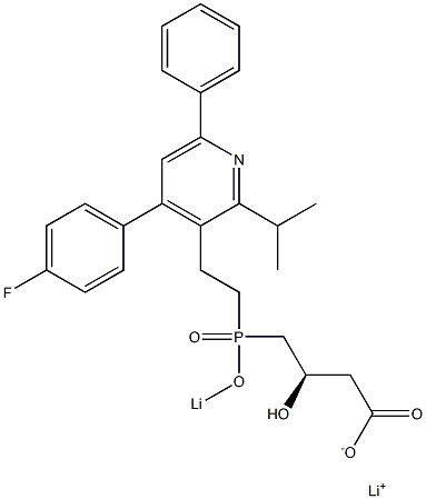 (3R)-4-[[2-[4-(4-Fluorophenyl)-2-isopropyl-6-phenyl-3-pyridinyl]ethyl]lithiooxyphosphinyl]-3-hydroxybutyric acid lithium salt Struktur