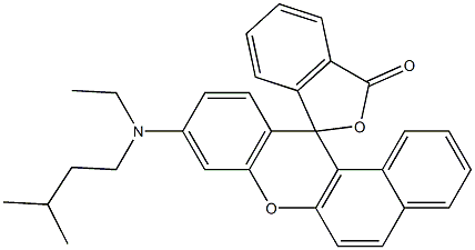 9-(N-Ethyl-N-isopentylamino)spiro[12H-benzo[a]xanthene-12,3'-phthalide] Struktur