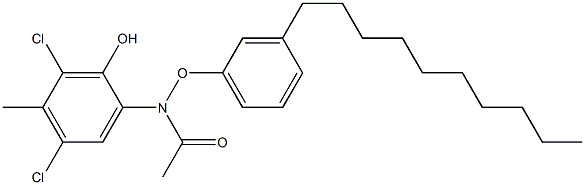 2-(3-Decylphenoxyacetylamino)-4,6-dichloro-5-methylphenol Struktur