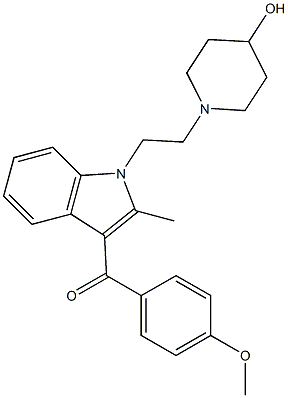 1-[2-(4-Hydroxy-1-piperidinyl)ethyl]-3-(4-methoxybenzoyl)-2-methyl-1H-indole Struktur