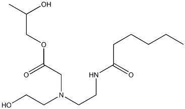 [N-(2-Hexanoylaminoethyl)-N-(2-hydroxyethyl)amino]acetic acid 2-hydroxypropyl ester Struktur