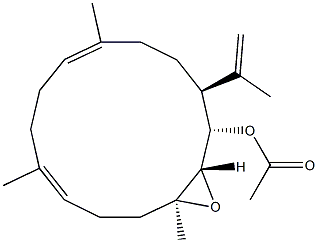 (1S,2S,3S,6E,10E,14S)-2,3-Epoxy-14-(1-methylethenyl)-3,7,11-trimethylcyclotetradeca-6,10-dien-1-ol acetate Struktur