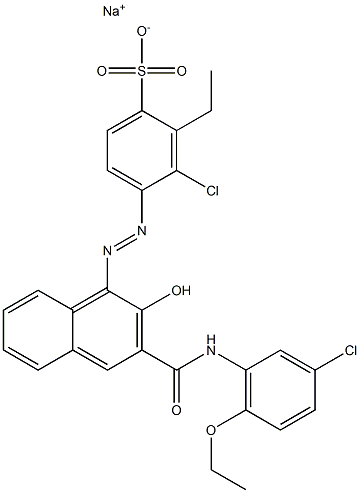 3-Chloro-2-ethyl-4-[[3-[[(3-chloro-6-ethoxyphenyl)amino]carbonyl]-2-hydroxy-1-naphtyl]azo]benzenesulfonic acid sodium salt Struktur