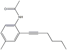 N-[4-Methyl-2-(1-hexynyl)phenyl]acetamide Struktur