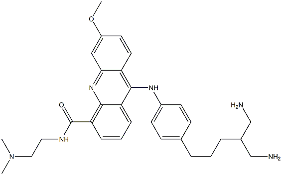 9-[4-(5-Amino-4-aminomethylpentyl)phenylamino]-N-(2-dimethylaminoethyl)-6-methoxyacridine-4-carboxamide Struktur