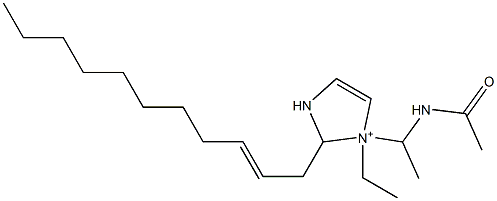 1-[1-(Acetylamino)ethyl]-1-ethyl-2-(2-undecenyl)-4-imidazoline-1-ium Struktur