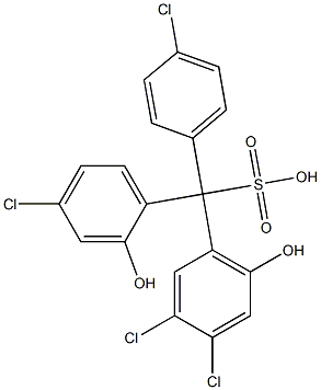 (4-Chlorophenyl)(4-chloro-2-hydroxyphenyl)(3,4-dichloro-6-hydroxyphenyl)methanesulfonic acid Struktur