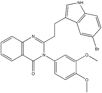 2-[2-(5-Bromo-1H-indol-3-yl)ethyl]-3-(3,4-dimethoxyphenyl)quinazolin-4(3H)-one Struktur