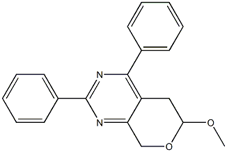 2,4-Diphenyl-6-methoxy-5,6-dihydro-8H-pyrano[3,4-d]pyrimidine Struktur