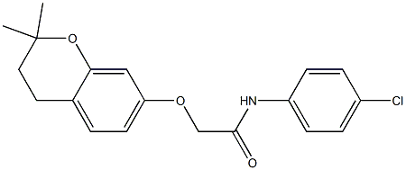 3,4-Dihydro-2,2-dimethyl-7-[N-(4-chlorophenyl)carbamoylmethoxy]-2H-1-benzopyran Struktur