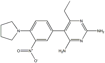 2,4-Diamino-6-ethyl-5-(3-nitro-4-(pyrrolidin-1-yl)phenyl)pyrimidine Struktur