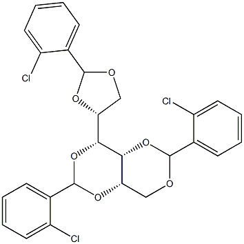 1-O,3-O:2-O,4-O:5-O,6-O-Tris(2-chlorobenzylidene)-D-glucitol Struktur