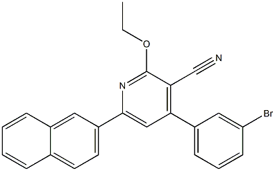 4-(3-Bromophenyl)-6-(2-naphtyl)-2-ethoxypyridine-3-carbonitrile Struktur