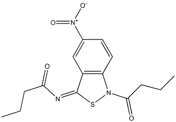 5-Nitro-1-butyryl-3(1H)-butyrylimino-2,1-benzisothiazole Struktur