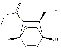 (1R,4R,5R,6S)-1-Hydroxy-6-hydroxymethyl-7-oxo-8-oxabicyclo[2.2.2]oct-2-ene-5-carboxylic acid methyl ester Struktur