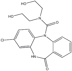 N,N-Bis(2-hydroxyethyl)-8-chloro-11-oxo-5,10-dihydro-11H-dibenzo[b,e][1,4]diazepine-5-carboxamide Struktur