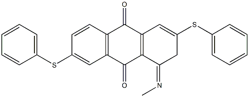 3,4-Dihydro-2,6-bis(phenylthio)-4-(methylimino)anthraquinone Struktur