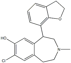 7-Chloro-3-methyl-1-(2,3-dihydrobenzofuran-7-yl)-2,3,4,5-tetrahydro-1H-3-benzazepin-8-ol Struktur