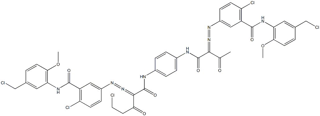 3,3'-[2-(Chloromethyl)-1,4-phenylenebis[iminocarbonyl(acetylmethylene)azo]]bis[N-[3-(chloromethyl)-6-methoxyphenyl]-6-chlorobenzamide] Struktur