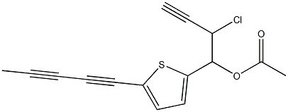 3-Chloro-4-[5-(1,3-pentadiynyl)thiophen-2-yl]-1-butyn-4-ol acetate Struktur