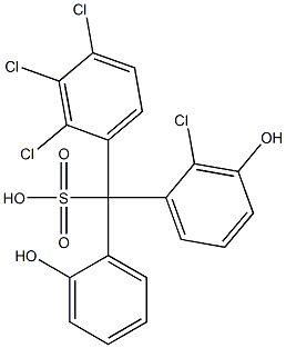 (2-Chloro-3-hydroxyphenyl)(2,3,4-trichlorophenyl)(2-hydroxyphenyl)methanesulfonic acid Struktur