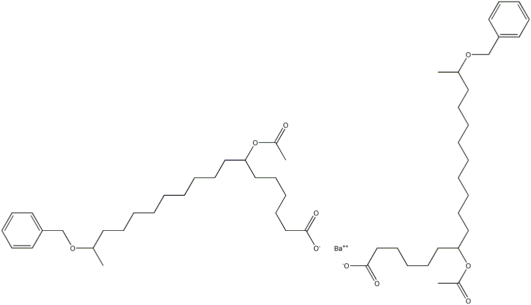 Bis(17-benzyloxy-7-acetyloxystearic acid)barium salt Struktur