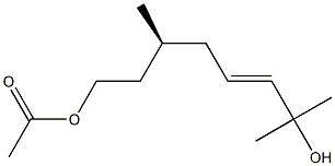 [E,S,(-)]-3,7-Dimethyl-5-octene-1,7-diol 1-acetate Struktur