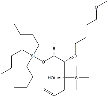 (4S,5S,6R)-4-Trimethylsilyl-5-(4-methoxybutoxy)-6-tributylsiloxy-1-hepten-4-ol Struktur