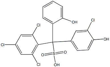 (3-Chloro-4-hydroxyphenyl)(2,4,6-trichlorophenyl)(2-hydroxyphenyl)methanesulfonic acid Struktur