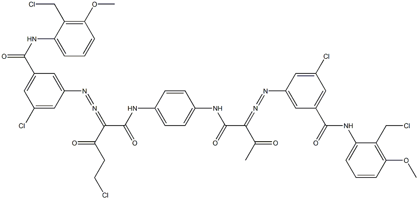 3,3'-[2-(Chloromethyl)-1,4-phenylenebis[iminocarbonyl(acetylmethylene)azo]]bis[N-[2-(chloromethyl)-3-methoxyphenyl]-5-chlorobenzamide] Struktur