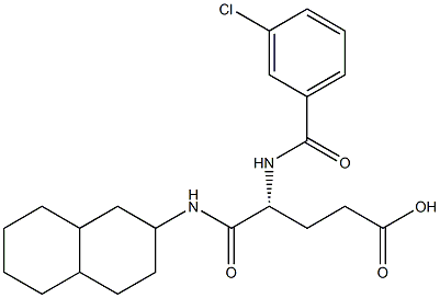 (R)-4-(3-Chlorobenzoylamino)-5-oxo-5-[(decahydronaphthalen)-2-ylamino]valeric acid Struktur