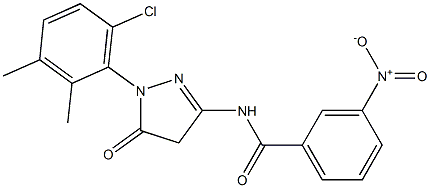 1-(6-Chloro-2,3-dimethylphenyl)-3-(3-nitrobenzoylamino)-5(4H)-pyrazolone Struktur