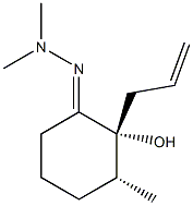 (2R,3R)-3-Methyl-2-hydroxy-2-allylcyclohexanone dimethyl hydrazone Struktur