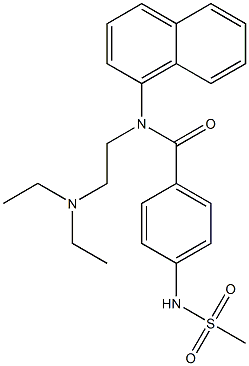 N-(1-Naphtyl)-N-[2-(diethylamino)ethyl]-4-[(methylsulfonyl)amino]benzamide Struktur