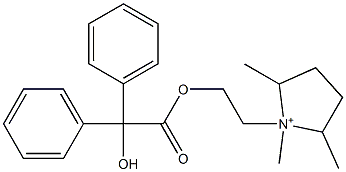 1-[2-(Hydroxydiphenylacetoxy)ethyl]-1,2,5-trimethylpyrrolidinium Struktur