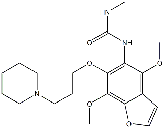 1-[4,7-Dimethoxy-6-(3-piperidinopropoxy)benzofuran-5-yl]-3-methylurea Struktur