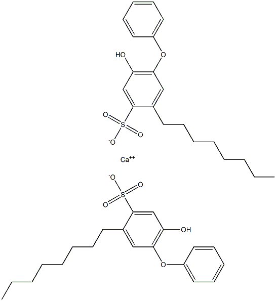 Bis(6-hydroxy-3-octyl[oxybisbenzene]-4-sulfonic acid)calcium salt Struktur