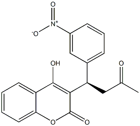 4-Hydroxy-3-[(1R)-3-oxo-1-(3-nitrophenyl)butyl]-2H-1-benzopyran-2-one Struktur