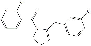 2-Chloro-3-[(4,5-dihydro-2-(3-chlorobenzyl)-1H-pyrrol)-1-ylcarbonyl]pyridine Struktur