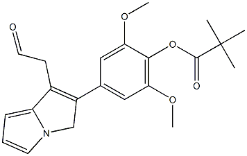 2-[3,5-Dimethoxy-4-(pivaloyloxy)phenyl]-1-pyrrolizinoethanone Struktur