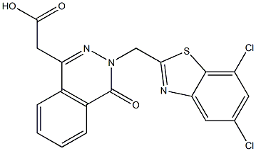 3-[(5,7-Dichloro-2-benzothiazolyl)methyl]-3,4-dihydro-4-oxophthalazine-1-acetic acid Struktur