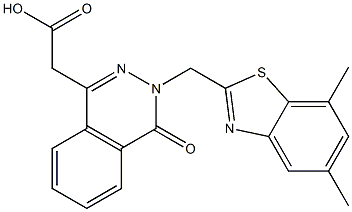 3-[(5,7-Dimethyl-2-benzothiazolyl)methyl]-3,4-dihydro-4-oxophthalazine-1-acetic acid Struktur