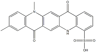 5,7,12,14-Tetrahydro-9,12-dimethyl-7,14-dioxoquino[2,3-b]acridine-4-sulfonic acid Struktur