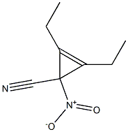 2,3-Diethyl-1-nitro-2-cyclopropene-1-carbonitrile Struktur