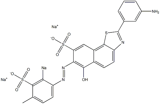 2-(3-Aminophenyl)-6-hydroxy-7-[(4-methyl-2-sodiosulfophenyl)azo]naphtho[2,1-d]thiazole-8-sulfonic acid sodium salt Struktur