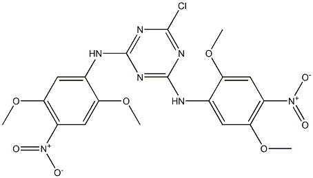 6-Chloro-N,N'-bis(2,5-dimethoxy-4-nitrophenyl)-1,3,5-triazine-2,4-diamine Struktur