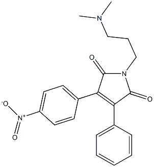 3-(Phenyl)-4-(4-nitrophenyl)-1-[3-(dimethylamino)propyl]-1H-pyrrole-2,5-dione Struktur