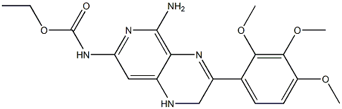 N-[(5-Amino-1,2-dihydro-3-(2,3,4-trimethoxyphenyl)pyrido[3,4-b]pyrazin)-7-yl]carbamic acid ethyl ester Struktur