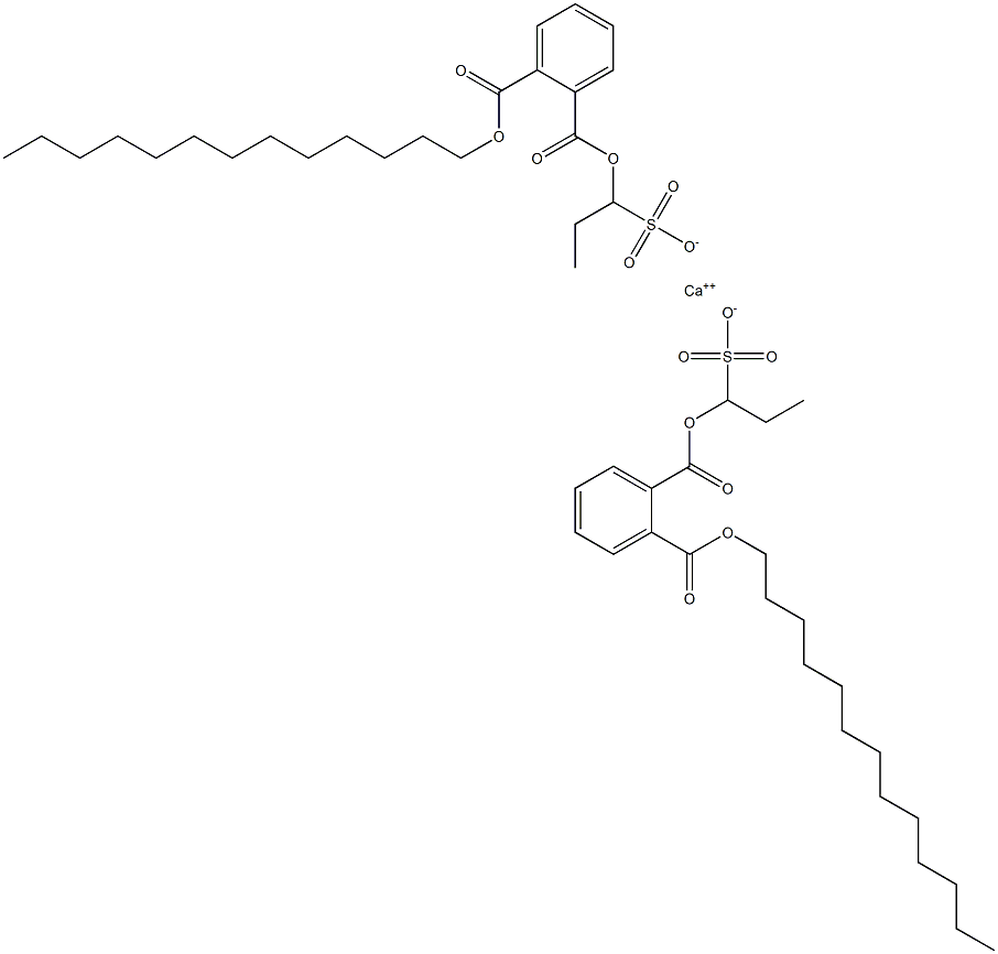 Bis[1-[(2-tridecyloxycarbonylphenyl)carbonyloxy]propane-1-sulfonic acid]calcium salt Struktur