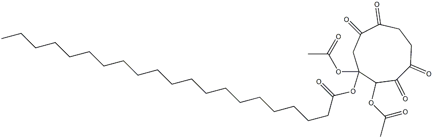 2,3-Bis(acetyloxy)-3-henicosanoyloxy-1,5-dioxa-6,9-dioxocyclononane Struktur